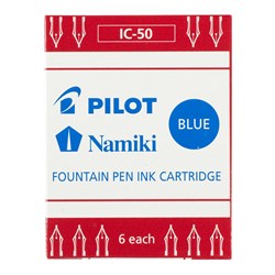 Pilot IC-50 Fountain Pen Ink Cartridge Blue Pack of 6_2